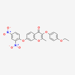 molecular formula C24H18N2O9 B11153365 7-(2,4-dinitrophenoxy)-3-(4-ethoxyphenoxy)-2-methyl-4H-chromen-4-one 