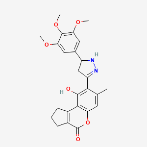 9-hydroxy-7-methyl-8-[5-(3,4,5-trimethoxyphenyl)-4,5-dihydro-1H-pyrazol-3-yl]-2,3-dihydrocyclopenta[c]chromen-4(1H)-one