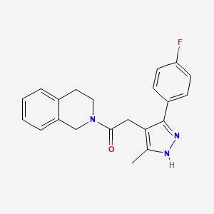 1-(3,4-dihydroisoquinolin-2(1H)-yl)-2-[5-(4-fluorophenyl)-3-methyl-1H-pyrazol-4-yl]ethanone