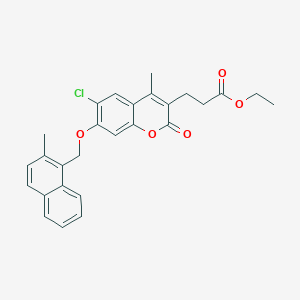 molecular formula C27H25ClO5 B11153439 ethyl 3-{6-chloro-4-methyl-7-[(2-methyl-1-naphthyl)methoxy]-2-oxo-2H-chromen-3-yl}propanoate 