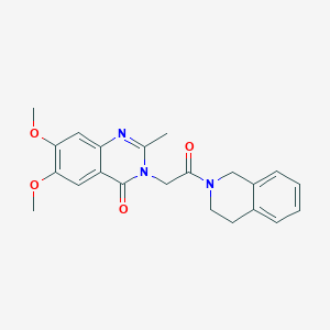 3-[2-(3,4-dihydroisoquinolin-2(1H)-yl)-2-oxoethyl]-6,7-dimethoxy-2-methylquinazolin-4(3H)-one