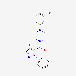 molecular formula C22H24N4O2 B11153455 [4-(3-methoxyphenyl)piperazin-1-yl](4-methyl-1-phenyl-1H-pyrazol-5-yl)methanone 