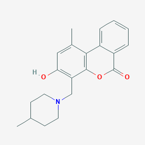 3-hydroxy-1-methyl-4-[(4-methylpiperidin-1-yl)methyl]-6H-benzo[c]chromen-6-one