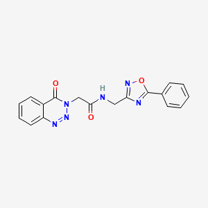 molecular formula C18H14N6O3 B11153500 2-[4-oxo-1,2,3-benzotriazin-3(4H)-yl]-N~1~-[(5-phenyl-1,2,4-oxadiazol-3-yl)methyl]acetamide 