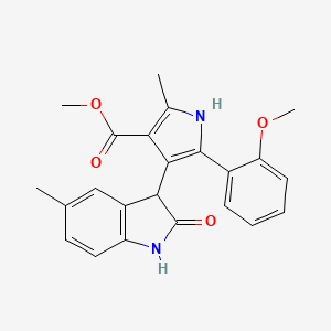 methyl 5-(2-methoxyphenyl)-2-methyl-4-(5-methyl-2-oxo-2,3-dihydro-1H-indol-3-yl)-1H-pyrrole-3-carboxylate