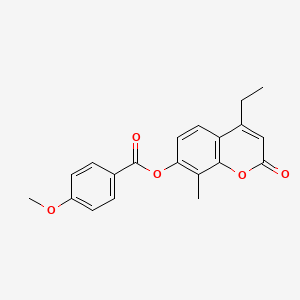 molecular formula C20H18O5 B11153577 4-ethyl-8-methyl-2-oxo-2H-chromen-7-yl 4-methoxybenzoate 