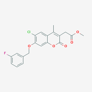 methyl {6-chloro-7-[(3-fluorobenzyl)oxy]-4-methyl-2-oxo-2H-chromen-3-yl}acetate