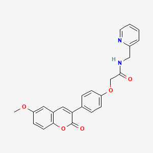 molecular formula C24H20N2O5 B11153622 2-[4-(6-methoxy-2-oxo-2H-chromen-3-yl)phenoxy]-N-(pyridin-2-ylmethyl)acetamide 