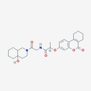 N-[2-(4a-hydroxyoctahydroisoquinolin-2(1H)-yl)-2-oxoethyl]-2-[(6-oxo-7,8,9,10-tetrahydro-6H-benzo[c]chromen-3-yl)oxy]propanamide