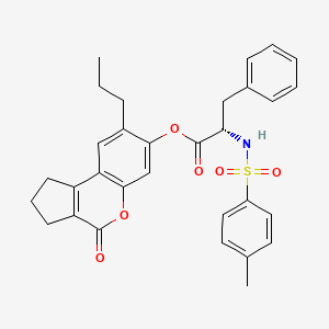 4-oxo-8-propyl-1,2,3,4-tetrahydrocyclopenta[c]chromen-7-yl N-[(4-methylphenyl)sulfonyl]-L-phenylalaninate