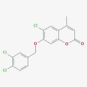 molecular formula C17H11Cl3O3 B11153703 6-Chloro-7-(3,4-dichloro-benzyloxy)-4-methyl-chromen-2-one 