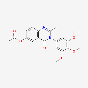 molecular formula C20H20N2O6 B11153708 2-Methyl-4-oxo-3-(3,4,5-trimethoxyphenyl)-3,4-dihydroquinazolin-6-yl acetate 