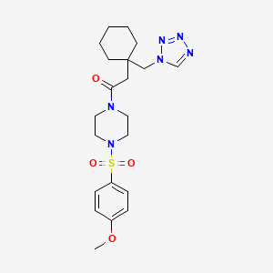 molecular formula C21H30N6O4S B11153713 1-{4-[(4-methoxyphenyl)sulfonyl]piperazin-1-yl}-2-[1-(1H-tetrazol-1-ylmethyl)cyclohexyl]ethanone 