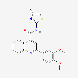 molecular formula C22H19N3O3S B11153719 2-(3,4-dimethoxyphenyl)-N-(4-methyl-1,3-thiazol-2-yl)quinoline-4-carboxamide 