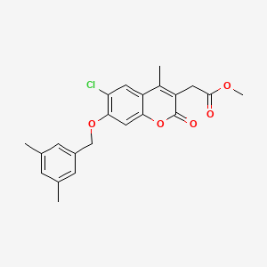 molecular formula C22H21ClO5 B11153728 methyl {6-chloro-7-[(3,5-dimethylbenzyl)oxy]-4-methyl-2-oxo-2H-chromen-3-yl}acetate 