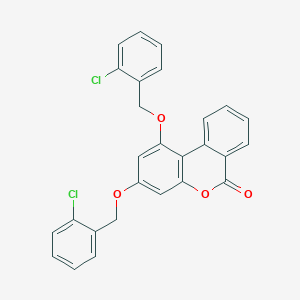 molecular formula C27H18Cl2O4 B11153745 1,3-bis[(2-chlorobenzyl)oxy]-6H-benzo[c]chromen-6-one 