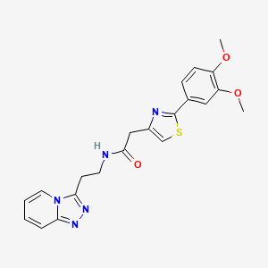 2-[2-(3,4-dimethoxyphenyl)-1,3-thiazol-4-yl]-N-(2-[1,2,4]triazolo[4,3-a]pyridin-3-ylethyl)acetamide