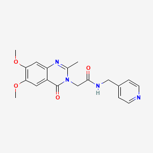 molecular formula C19H20N4O4 B11153752 2-[6,7-dimethoxy-2-methyl-4-oxo-3(4H)-quinazolinyl]-N-(4-pyridylmethyl)acetamide 