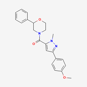 molecular formula C22H23N3O3 B11153754 [3-(4-methoxyphenyl)-1-methyl-1H-pyrazol-5-yl](2-phenylmorpholino)methanone 