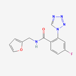 4-fluoro-N-(furan-2-ylmethyl)-2-(1H-tetrazol-1-yl)benzamide