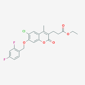 molecular formula C22H19ClF2O5 B11153797 ethyl 3-{6-chloro-7-[(2,4-difluorobenzyl)oxy]-4-methyl-2-oxo-2H-chromen-3-yl}propanoate 