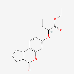 molecular formula C18H20O5 B11153808 Ethyl 2-[(4-oxo-1,2,3,4-tetrahydrocyclopenta[c]chromen-7-yl)oxy]butanoate 