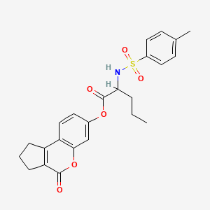 (4-oxo-2,3-dihydro-1H-cyclopenta[c]chromen-7-yl) 2-[(4-methylphenyl)sulfonylamino]pentanoate