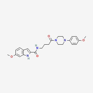 6-methoxy-N~2~-{4-[4-(4-methoxyphenyl)piperazino]-4-oxobutyl}-1H-indole-2-carboxamide