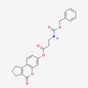 molecular formula C23H21NO6 B11153852 4-oxo-1,2,3,4-tetrahydrocyclopenta[c]chromen-7-yl N-[(benzyloxy)carbonyl]-beta-alaninate 