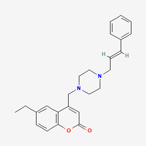 4-{[4-((2E)-3-phenylprop-2-enyl)piperazinyl]methyl}-6-ethylchromen-2-one