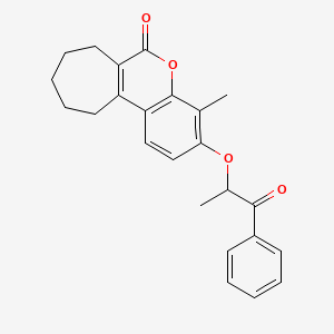 4-methyl-3-[(1-oxo-1-phenylpropan-2-yl)oxy]-8,9,10,11-tetrahydrocyclohepta[c]chromen-6(7H)-one