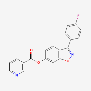 molecular formula C19H11FN2O3 B11153895 3-(4-Fluorophenyl)-1,2-benzisoxazol-6-yl nicotinate 