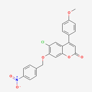 molecular formula C23H16ClNO6 B11153907 6-chloro-4-(4-methoxyphenyl)-7-[(4-nitrobenzyl)oxy]-2H-chromen-2-one 