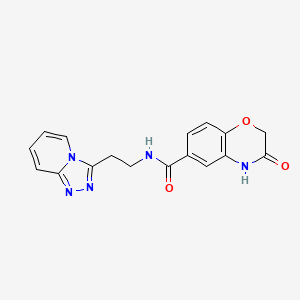 molecular formula C17H15N5O3 B11153919 3-oxo-N-(2-[1,2,4]triazolo[4,3-a]pyridin-3-ylethyl)-3,4-dihydro-2H-1,4-benzoxazine-6-carboxamide 