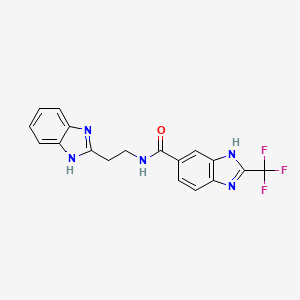 molecular formula C18H14F3N5O B11153936 N-[2-(1H-1,3-benzimidazol-2-yl)ethyl]-2-(trifluoromethyl)-1H-1,3-benzimidazole-5-carboxamide 