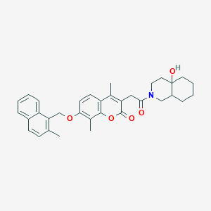 3-[2-(4a-hydroxyoctahydroisoquinolin-2(1H)-yl)-2-oxoethyl]-4,8-dimethyl-7-[(2-methylnaphthalen-1-yl)methoxy]-2H-chromen-2-one