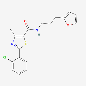 molecular formula C18H17ClN2O2S B11153941 2-(2-chlorophenyl)-N-[3-(furan-2-yl)propyl]-4-methyl-1,3-thiazole-5-carboxamide 