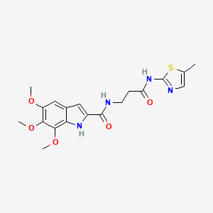 5,6,7-trimethoxy-N-{3-[(5-methyl-1,3-thiazol-2-yl)amino]-3-oxopropyl}-1H-indole-2-carboxamide