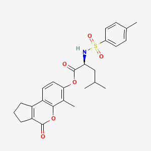 6-methyl-4-oxo-1,2,3,4-tetrahydrocyclopenta[c]chromen-7-yl N-[(4-methylphenyl)sulfonyl]-L-leucinate