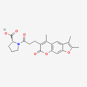 molecular formula C22H23NO6 B11153967 1-[3-(2,3,5-trimethyl-7-oxo-7H-furo[3,2-g]chromen-6-yl)propanoyl]-D-proline 