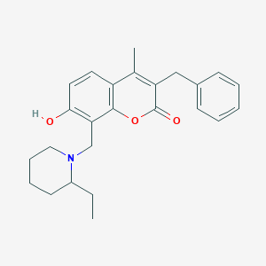 3-benzyl-8-[(2-ethylpiperidino)methyl]-7-hydroxy-4-methyl-2H-chromen-2-one