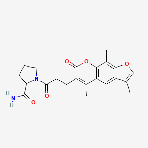 molecular formula C22H24N2O5 B11153978 1-[3-(3,5,9-trimethyl-7-oxo-7H-furo[3,2-g]chromen-6-yl)propanoyl]prolinamide 