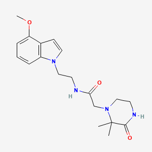 2-(2,2-dimethyl-3-oxopiperazino)-N-[2-(4-methoxy-1H-indol-1-yl)ethyl]acetamide