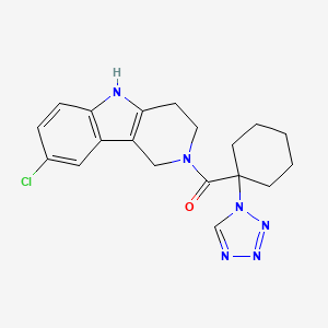 molecular formula C19H21ClN6O B11154015 (8-chloro-1,3,4,5-tetrahydro-2H-pyrido[4,3-b]indol-2-yl)[1-(1H-tetrazol-1-yl)cyclohexyl]methanone 