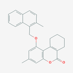 molecular formula C26H24O3 B11154022 3-methyl-1-[(2-methylnaphthalen-1-yl)methoxy]-7,8,9,10-tetrahydro-6H-benzo[c]chromen-6-one 