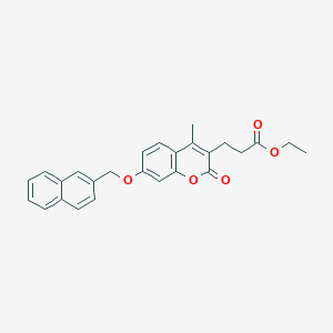 molecular formula C26H24O5 B11154035 ethyl 3-[4-methyl-7-(2-naphthylmethoxy)-2-oxo-2H-chromen-3-yl]propanoate 