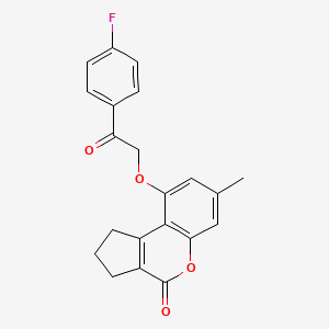 molecular formula C21H17FO4 B11154051 9-[2-(4-fluorophenyl)-2-oxoethoxy]-7-methyl-2,3-dihydrocyclopenta[c]chromen-4(1H)-one 