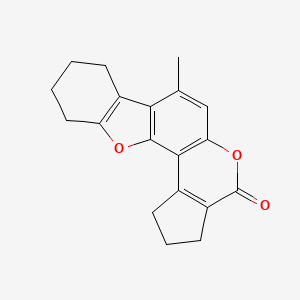 molecular formula C19H18O3 B11154066 7-methyl-2,3,8,9,10,11-hexahydro[1]benzofuro[2,3-f]cyclopenta[c]chromen-4(1H)-one 