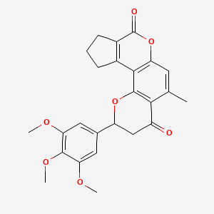 molecular formula C25H24O7 B11154079 5-methyl-2-(3,4,5-trimethoxyphenyl)-10,11-dihydro-2H-cyclopenta[c]pyrano[2,3-f]chromene-4,8(3H,9H)-dione 