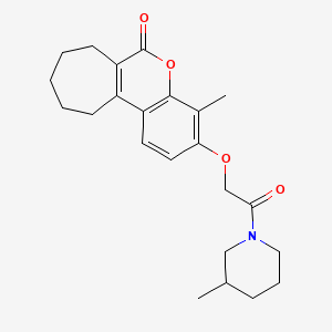 4-methyl-3-[2-(3-methylpiperidin-1-yl)-2-oxoethoxy]-8,9,10,11-tetrahydrocyclohepta[c]chromen-6(7H)-one